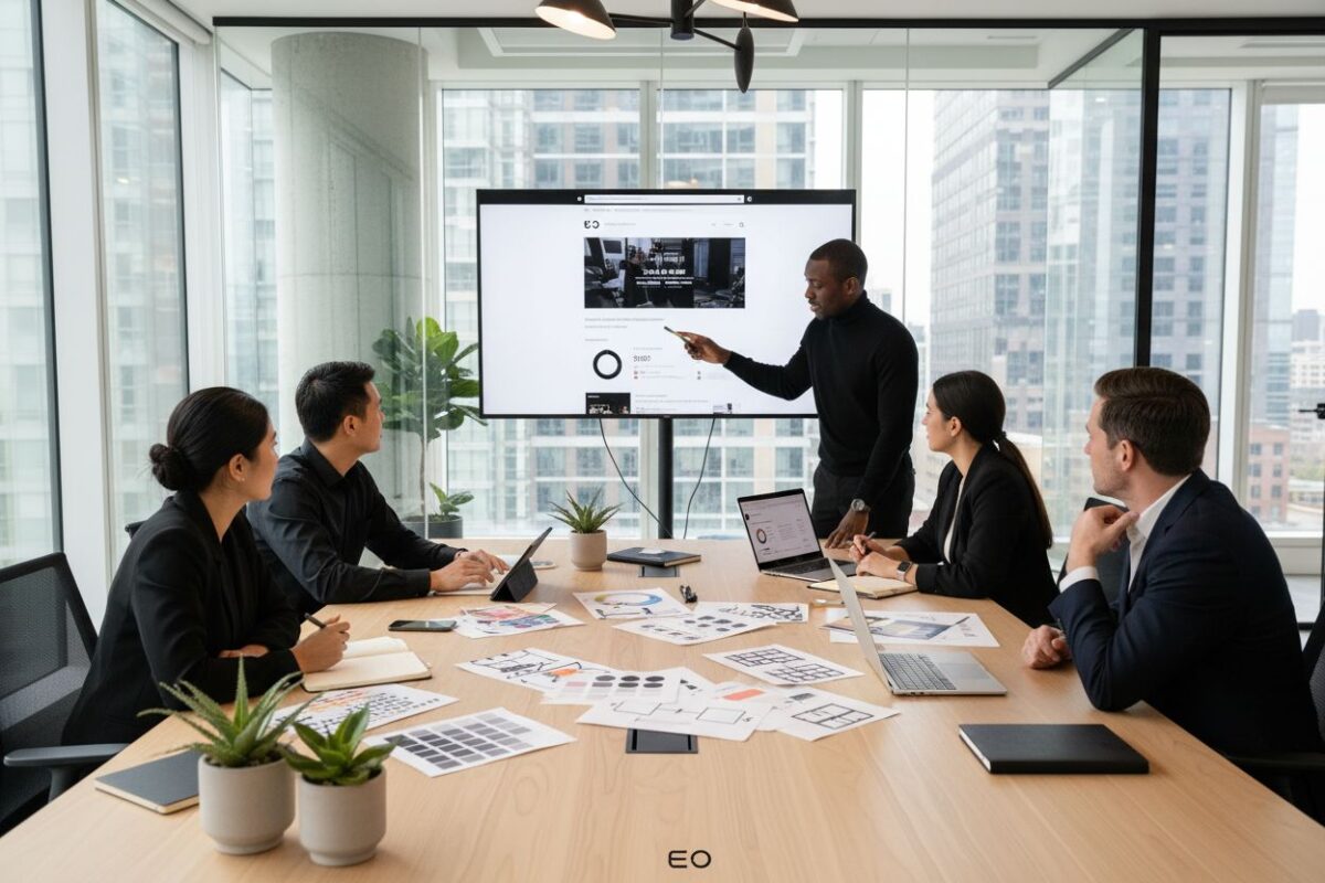 professional web design workspace