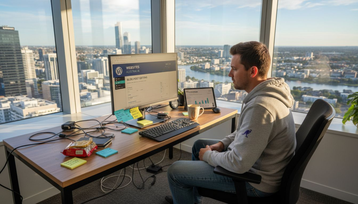 WordPress developer updating local SEO website