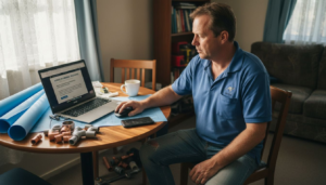 Plumber at home planning website design