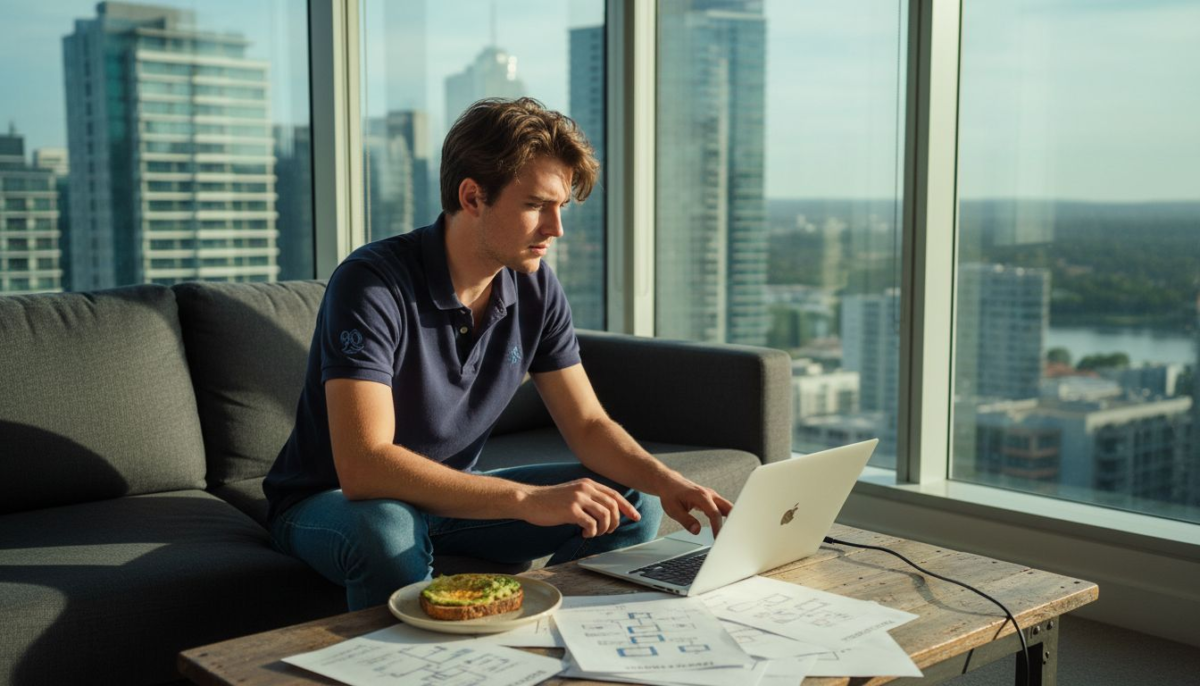 Web designer optimising mobile website