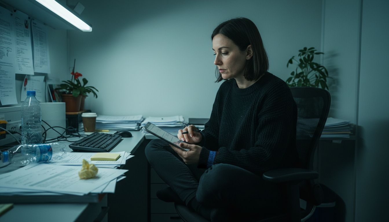 Consultant examining digital compliance checklist